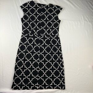 Charter Club - Women’s Dress - 10 P - Black and White Circles - Knee Length